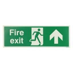 label sign Industrial Signs 450mm x 150mm Fire Exit Arrow Up Self Adhesive Vinyl Photoluminescent Sign - label sign Industrial Signs 450mm x 150mm Fire Exit Arrow Up Self Adhesive Vinyl Photoluminescent Sign