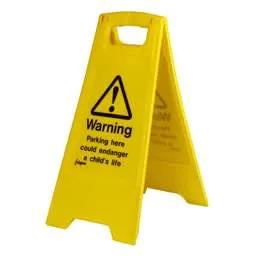label sign Industrial Signs 'Warning Parking Here Could Endanger a Child's Life' Free Standing Floor Sign - label sign Industrial Signs 'Warning Parking Here Could Endanger a Child's Life' Free Standing Floor Sign