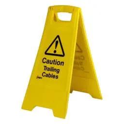 label sign Industrial Signs 'Caution Trailing Cables' Free Standing Floor Sign - label sign Industrial Signs 'Caution Trailing Cables' Free Standing Floor Sign