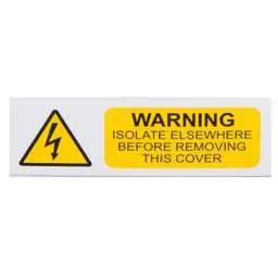 label sign Industrial Signs 75mm x 25mm Warning Isolate Elsewhere Label (Pack of 10) - label sign Industrial Signs 75mm x 25mm Warning Isolate Elsewhere Label (Pack of 10)