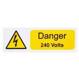 label sign Industrial Signs 75mm x 25mm Danger 240 Volts Label (Pack of 5) - label sign Industrial Signs 75mm x 25mm Danger 240 Volts Label (Pack of 5)