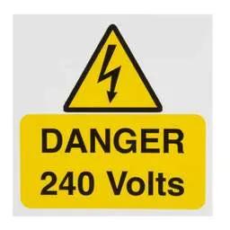 label sign Industrial Signs 75mm x 75mm Danger 240 Volts Label (Pack of 10) - label sign Industrial Signs 75mm x 75mm Danger 240 Volts Label (Pack of 10)