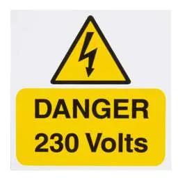 label sign Industrial Signs 75mm x 75mm Danger 230 Volts Label (Pack of 5) - label sign Industrial Signs 75mm x 75mm Danger 230 Volts Label (Pack of 5)