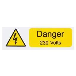 label sign Industrial Signs 75mm x 25mm Danger 230 Volts Label (Pack of 5) - label sign Industrial Signs 75mm x 25mm Danger 230 Volts Label (Pack of 5)