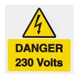 label sign Industrial Signs 75mm x 75mm Danger 230 Volts Label (Pack of 10) - label sign Industrial Signs 75mm x 75mm Danger 230 Volts Label (Pack of 10)