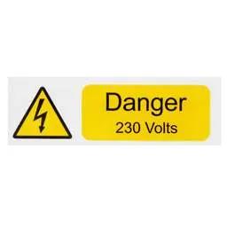 label sign Industrial Signs 75mm x 25mm Danger 230 Volts Label (Pack of 10) - label sign Industrial Signs 75mm x 25mm Danger 230 Volts Label (Pack of 10)