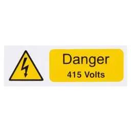 label sign Industrial Signs 75mm x 25mm Danger 415 Volts Label (Pack of 5) - label sign Industrial Signs 75mm x 25mm Danger 415 Volts Label (Pack of 5)