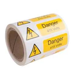 label sign Industrial Signs 75mm x 25mm Danger 415 Volts Label (Roll of 250) - label sign Industrial Signs 75mm x 25mm Danger 415 Volts Label (Roll of 250)