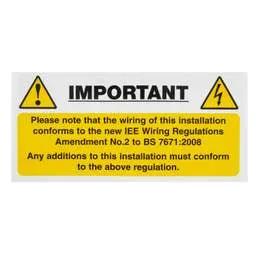 label sign Industrial Signs 130mm x 60mm Important Harmonised Cable Label (Pack of 10) - label sign Industrial Signs 130mm x 60mm Important Harmonised Cable Label (Pack of 10)