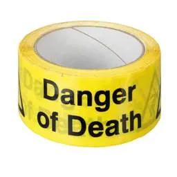 label sign Industrial Signs 48mm x 33m Danger of Death Self Adhesive Warning Tape - label sign Industrial Signs 48mm x 33m Danger of Death Self Adhesive Warning Tape