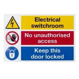 label sign Industrial Signs 'Electrical Switchroom / No Unauthorised Access' Rigid PVC Sign - label sign Industrial Signs 'Electrical Switchroom / No Unauthorised Access' Rigid PVC Sign