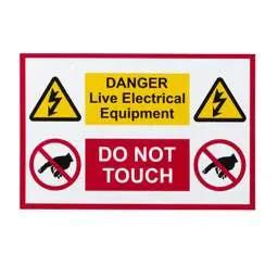 label sign Industrial Signs 'Danger Live Electrical Equipment / Do Not Touch' Rigid PVC Sign - label sign Industrial Signs 'Danger Live Electrical Equipment / Do Not Touch' Rigid PVC Sign