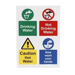 label sign Industrial Signs Assorted Water Labels (Sheet Of 4) - label sign Industrial Signs Assorted Water Labels (Sheet Of 4)