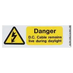 label sign Industrial Signs Over Laminated D.C Cable Remains Live Wrap Around Label (5 sheets of 8) - label sign Industrial Signs Over Laminated D.C Cable Remains Live Wrap Around Label (5 sheets of 8)