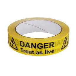 label sign Industrial Signs 25mm x 33m Danger Treat as Live Warning Tape - label sign Industrial Signs 25mm x 33m Danger Treat as Live Warning Tape