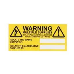 label sign Industrial Signs Warning Multiple Supply Label (Pack of 10) - label sign Industrial Signs Warning Multiple Supply Label (Pack of 10)