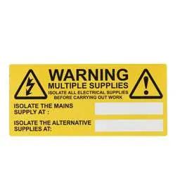 label sign Industrial Signs Warning Multiple Supply Labels (Roll of 100) - label sign Industrial Signs Warning Multiple Supply Labels (Roll of 100)