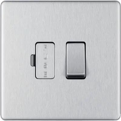 BG British General BG Screwless 13A Switched Fused Spur Unit Brushed Steel FBS50 - BG British General BG Screwless 13A Switched Fused Spur Unit Brushed Steel FBS50