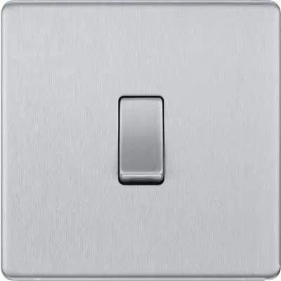Electrical Lighting BG Screwless 20A Intermediate Light Switch Brushed Steel FBS13 - Electrical Lighting BG Screwless 20A Intermediate Light Switch Brushed Steel FBS13