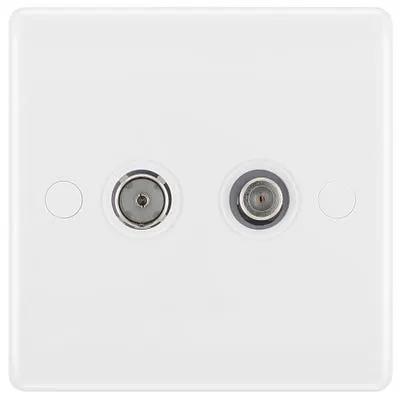 Electrical Lighting BG 2 Gang Satellite & Co-Axial TV Socket 865-01 - Electrical Lighting BG 2 Gang Satellite & Co-Axial TV Socket 865-01