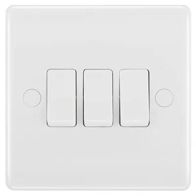 BG British General BG 20A 3 Gang 2 Way Light Switch 843-01 - BG British General BG 20A 3 Gang 2 Way Light Switch 843-01