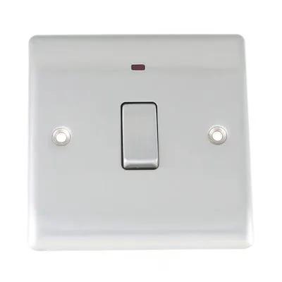 Electrical Lighting BG 20A 1 Gang DP Neon Switch Brushed Steel NBS31 - Electrical Lighting BG 20A 1 Gang DP Neon Switch Brushed Steel NBS31