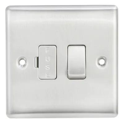 Electrical Lighting BG 13A Switched Fused Spur Unit Brushed Steel NBS50 - Electrical Lighting BG 13A Switched Fused Spur Unit Brushed Steel NBS50