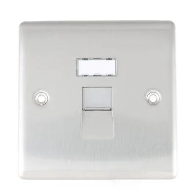 Electrical Lighting BG 1 Gang RJ45 Data Outlet Socket Brushed Steel NBSRJ451 - Electrical Lighting BG 1 Gang RJ45 Data Outlet Socket Brushed Steel NBSRJ451