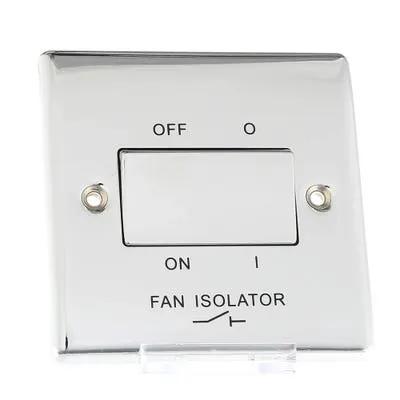 Electrical Lighting BG 10A 10AX 3 Pole Fan Isolator Switch Polished Chrome NPC15 - Electrical Lighting BG 10A 10AX 3 Pole Fan Isolator Switch Polished Chrome NPC15