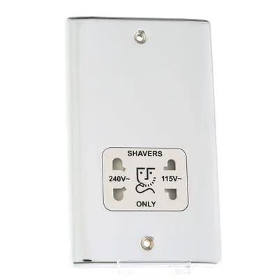Electrical Lighting BG 115/230V Dual Voltage Shaver Socket Polished Chrome NPC20W - Electrical Lighting BG 115/230V Dual Voltage Shaver Socket Polished Chrome NPC20W
