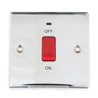 Electrical Lighting BG 45A DP Neon Switch Polished Chrome NPC74 - Electrical Lighting BG 45A DP Neon Switch Polished Chrome NPC74