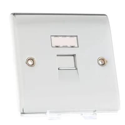 BG British General BG 1 Gang RJ45 Data Outlet Socket Polished Chrome NPCRJ451 - BG British General BG 1 Gang RJ45 Data Outlet Socket Polished Chrome NPCRJ451