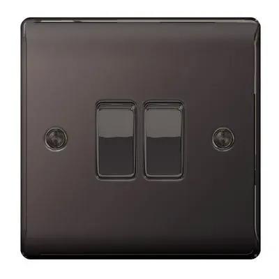 Electrical Lighting BG 20A 2 Gang 2 Way Light Switch Black Nickel NBN42 - Electrical Lighting BG 20A 2 Gang 2 Way Light Switch Black Nickel NBN42