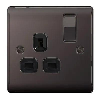 Electrical Lighting BG 13A 1 Gang DP Switched Socket Black Nickel NBN21B - Electrical Lighting BG 13A 1 Gang DP Switched Socket Black Nickel NBN21B