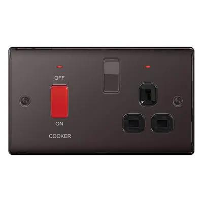 Electrical Lighting BG 45A DP Cooker Socket Neon Switch Black Nickel NBN70B - Electrical Lighting BG 45A DP Cooker Socket Neon Switch Black Nickel NBN70B