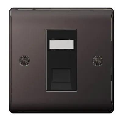 BG British General BG 1 Gang RJ45 Data Outlet Socket Black Nickel NBNRJ451 - BG British General BG 1 Gang RJ45 Data Outlet Socket Black Nickel NBNRJ451