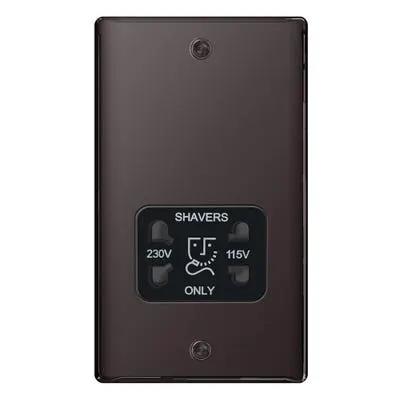Electrical Lighting BG 115/230V Dual Voltage Shaver Socket Black Nickel NBN20B - Electrical Lighting BG 115/230V Dual Voltage Shaver Socket Black Nickel NBN20B