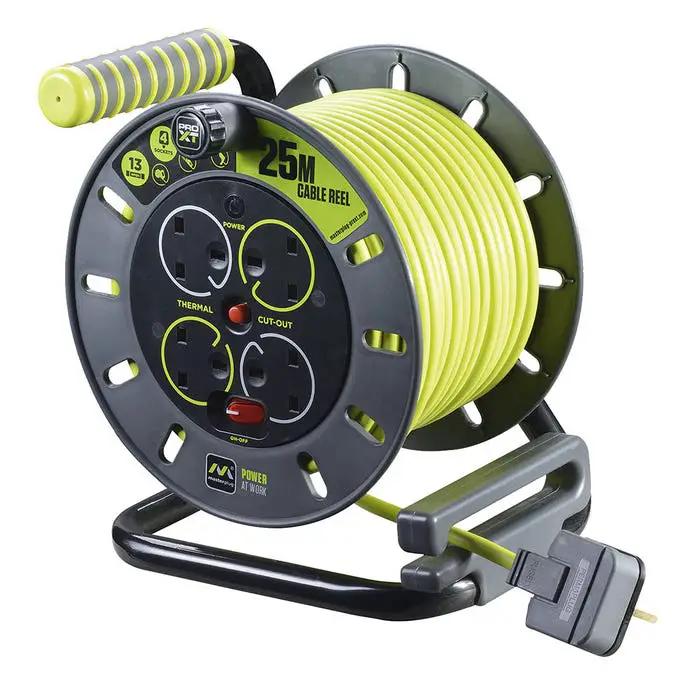 extension leads Masterplug ProXT 13A 4 Gang Cable Reel 25m OMU25134SL-PX - Extension Leads extension leads Masterplug ProXT 13A 4 Gang Cable Reel 25m OMU25134SL-PX Extension Leads