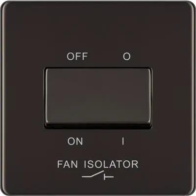 Electrical Lighting BG Screwless 10A 3 Pole Fan Isolator Switch Black Nickel FBN15 - Electrical Lighting BG Screwless 10A 3 Pole Fan Isolator Switch Black Nickel FBN15