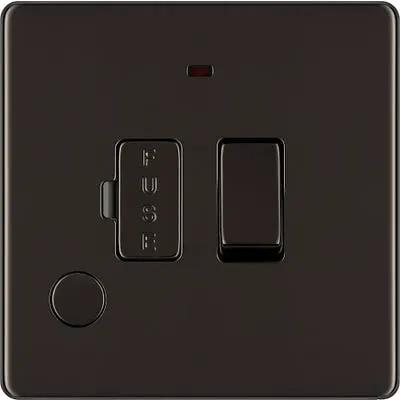 Electrical Lighting BG Screwless 13A Neon Flex Switched Fused Spur Unit Black Nickel FBN53 - Electrical Lighting BG Screwless 13A Neon Flex Switched Fused Spur Unit Black Nickel FBN53