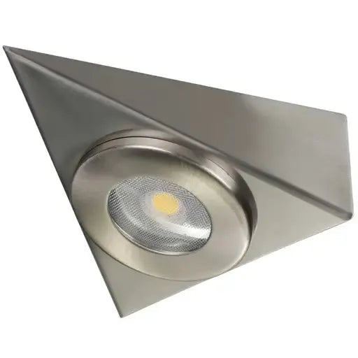 TRAINGLE LIGHTS Robus Royal 3W LED Triangular Cabinet Light Brushed Chrome 4000K - TRAINGLE LIGHTS Robus Royal 3W LED Triangular Cabinet Light Brushed Chrome 4000K