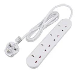 Extension Leads LGA Selectric 13A 2m 4 Gang Anti Surge Extension Lead with Neon White - Extension Leads LGA Selectric 13A 2m 4 Gang Anti Surge Extension Lead with Neon White