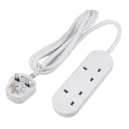 Extension Leads LGA Selectric 13A 2m 2 Gang Extension Lead White - Extension Leads LGA Selectric 13A 2m 2 Gang Extension Lead White