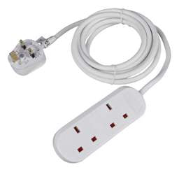 Extension Leads LGA Selectric 13A 3m 2 Gang Extension Lead White - Extension Leads LGA Selectric 13A 3m 2 Gang Extension Lead White
