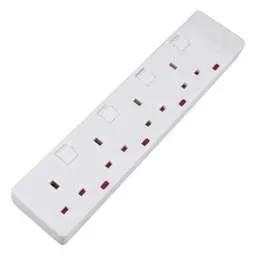 Extension Leads LGA Selectric 13A 4 Gang Individually Switched Trailing Socket with Neon White - Extension Leads LGA Selectric 13A 4 Gang Individually Switched Trailing Socket with Neon White