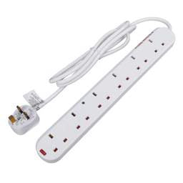 Extension Leads LGA Selectric 13A 2m 6 Gang Unswitched Extension Lead White - Extension Leads LGA Selectric 13A 2m 6 Gang Unswitched Extension Lead White
