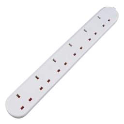 Extension Leads LGA Selectric 13A 6 Gang Trailing Socket with Neon - Extension Leads LGA Selectric 13A 6 Gang Trailing Socket with Neon