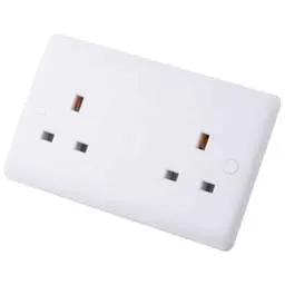 m2 slimline M2 Slimline 13A 2 Gang Unswitched Socket White - Slimline m2 slimline M2 Slimline 13A 2 Gang Unswitched Socket White Slimline