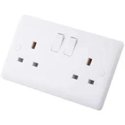 m2 slimline M2 Slimline 13A 2 Gang Switched Socket White - Slimline m2 slimline M2 Slimline 13A 2 Gang Switched Socket White Slimline