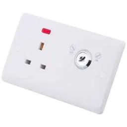 m2 slimline M2 Slimline 13A DP Key Lockable Socket with Neon White - Slimline m2 slimline M2 Slimline 13A DP Key Lockable Socket with Neon White Slimline